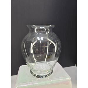 Clear Glass Table Vase 8" Modern Floral Centerpiece